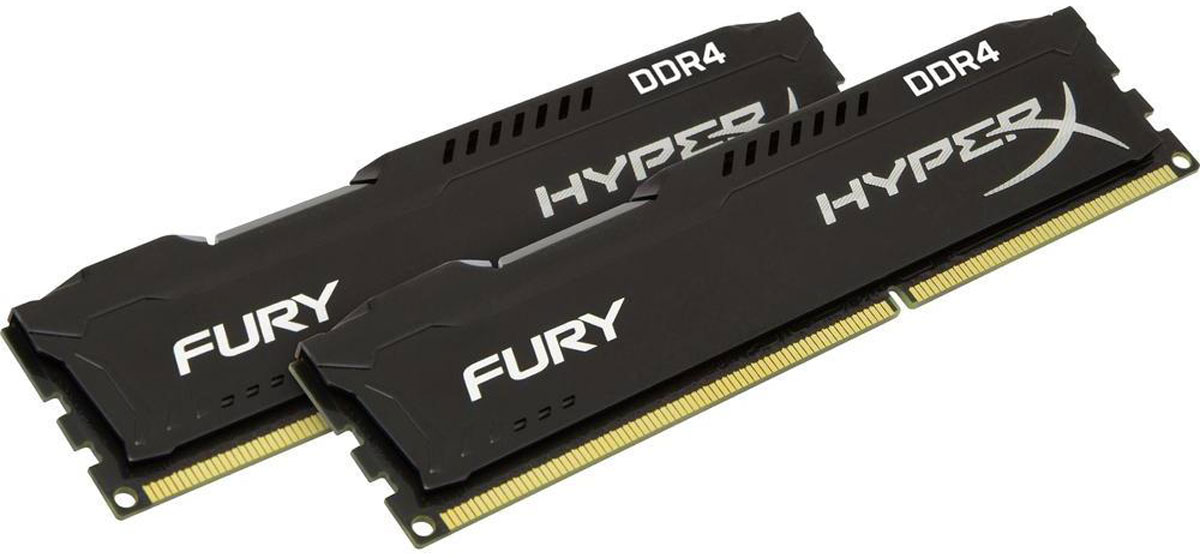 фото Комплект модулей оперативной памяти Kingston HyperX Fury DDR4 DIMM 32GB (2х16GB) 2400МГц (HX424C15FBK2/32)