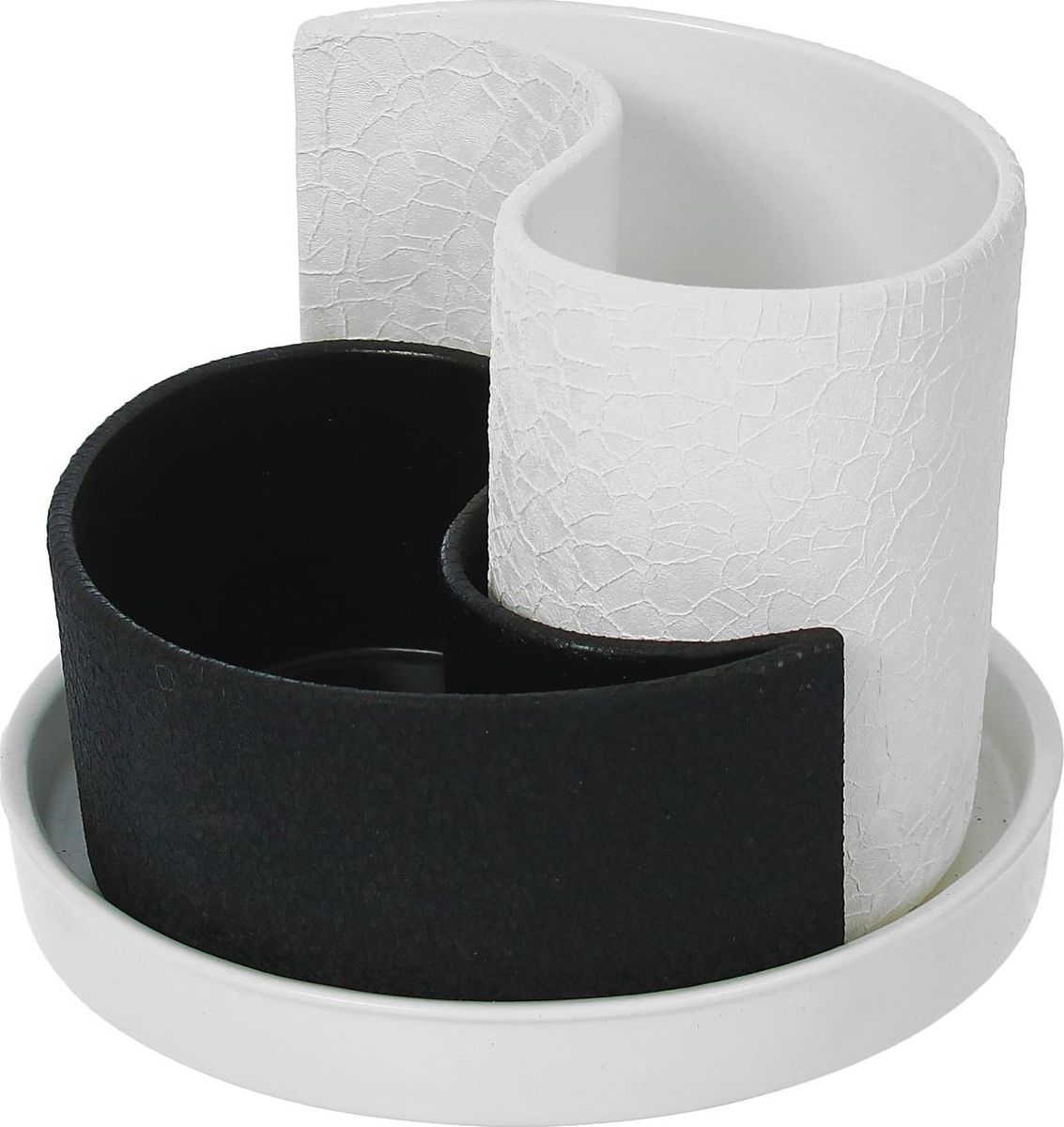фото Набор кашпо Керамика ручной работы "Капля", цвет: черный, белый, 2 предмета