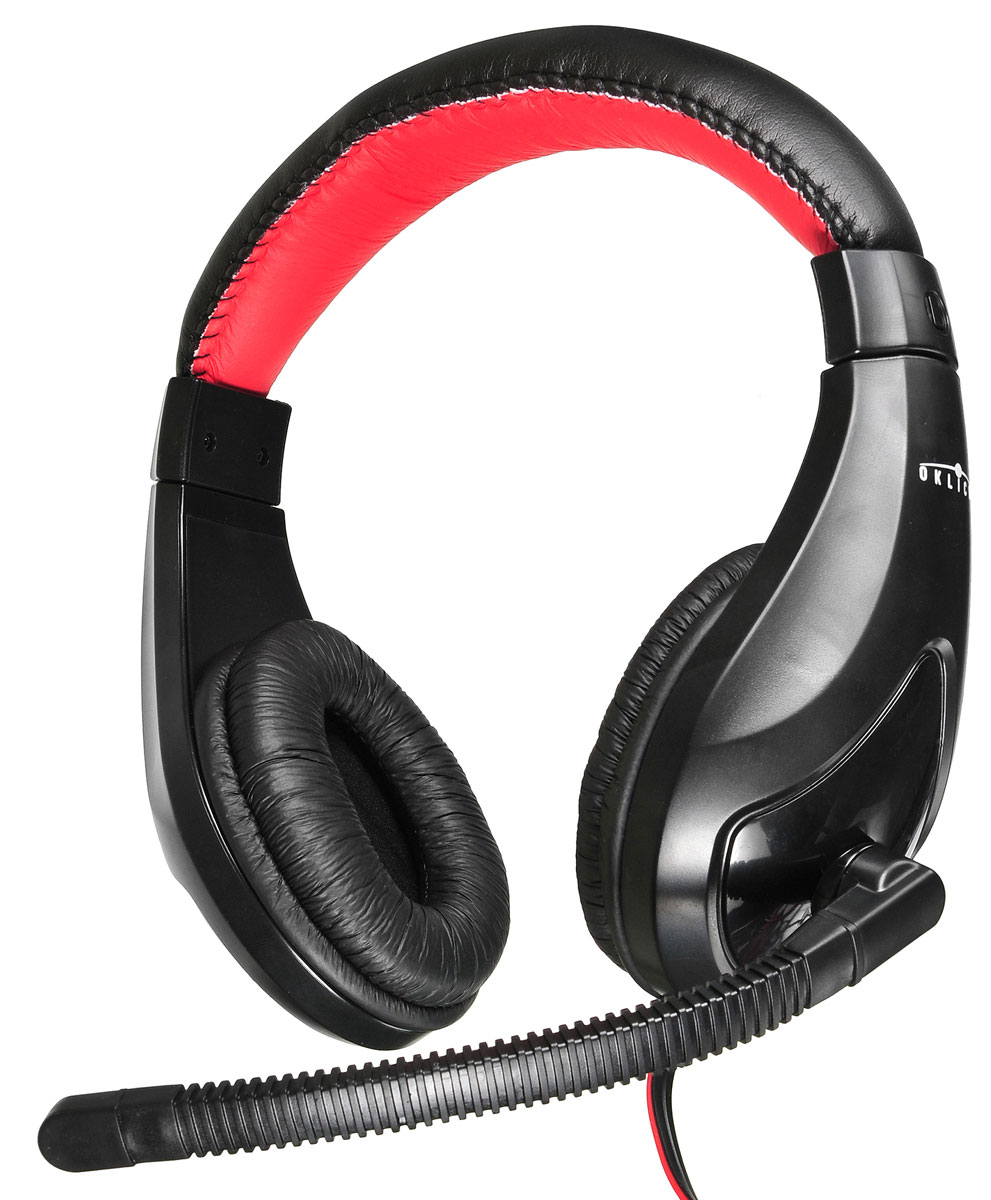 фото Компьютерная гарнитура Oklick HS-L100, Black Red