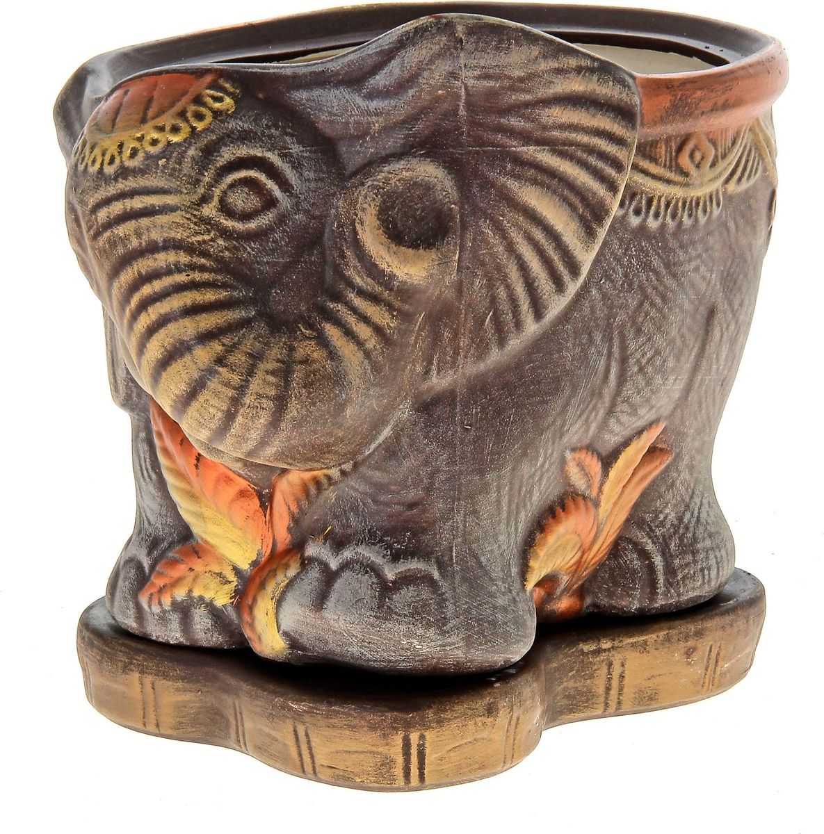 фото Кашпо Керамика ручной работы "Слон", цвет: медный, 3,7 л
