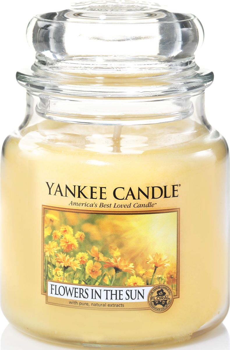 фото Ароматическая свеча Yankee Candle "Цветы на солнце / Flowers In The Sun", 65-90 ч