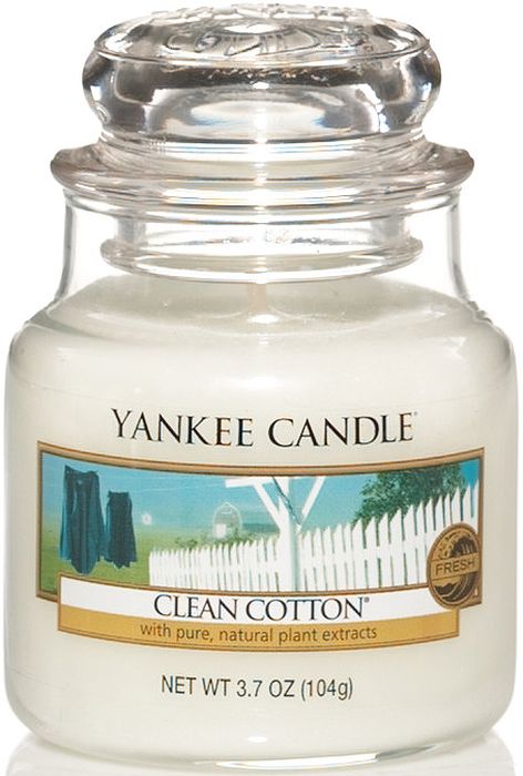 фото Ароматическая свеча Yankee Candle "Чистый хлопок / Clean Cotton", 25-45 ч
