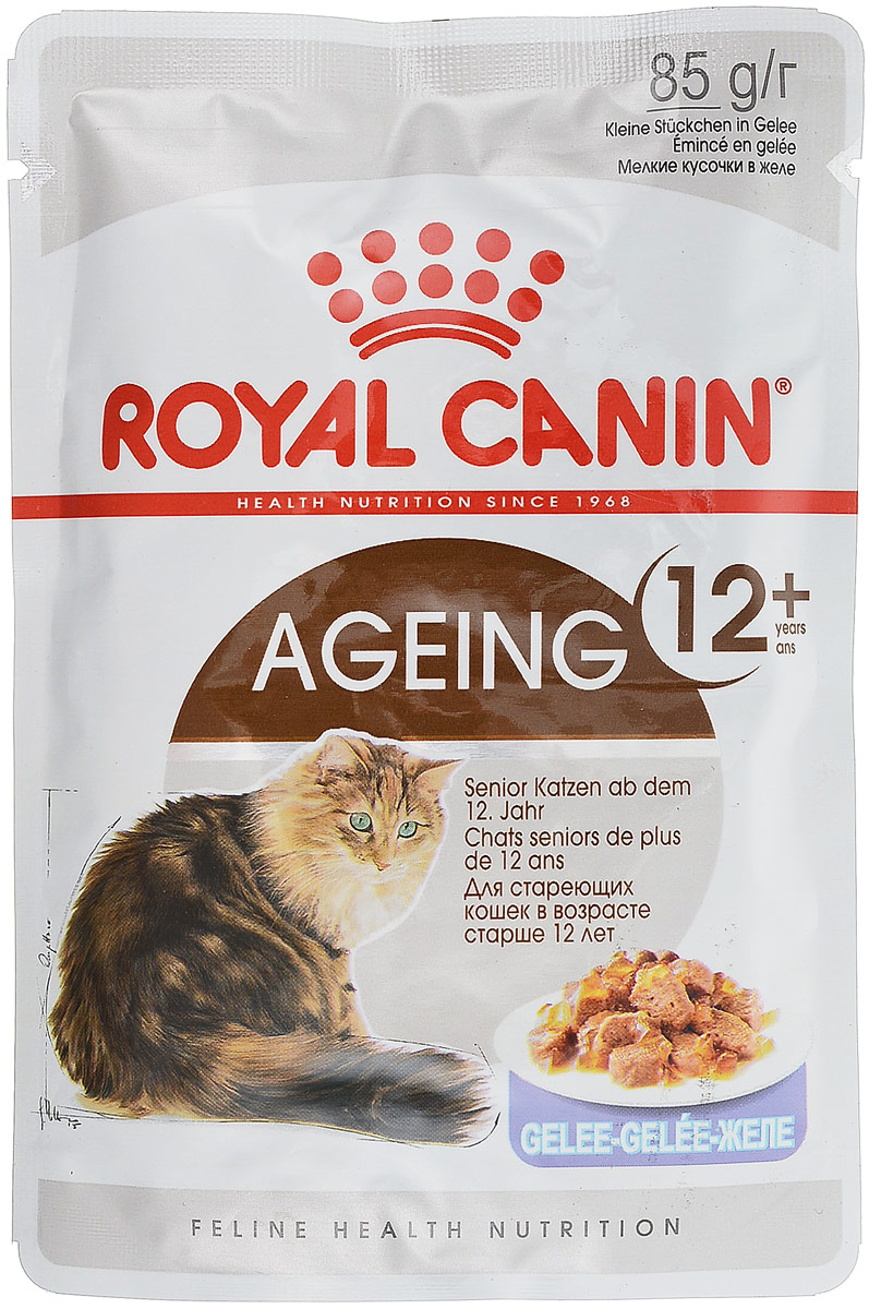 фото Консервы Royal Canin "Ageing +12", для кошек старше 12 лет, мелкие кусочки в желе, 85 г