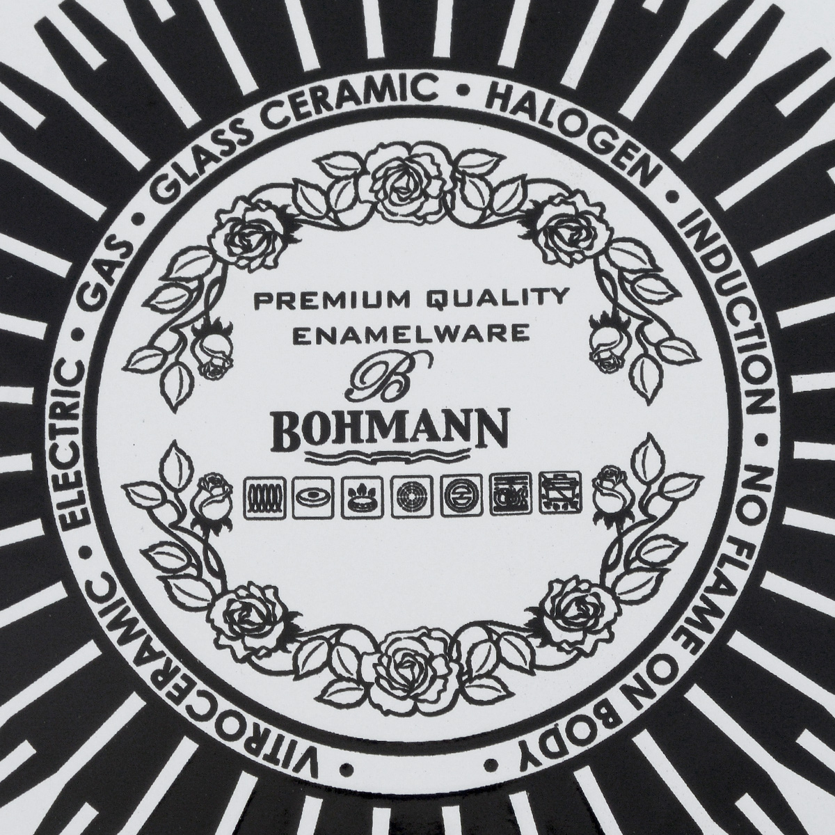 фото Набор кастрюль "Bohmann" с крышками, цвет: белый, синий, 6 предметов