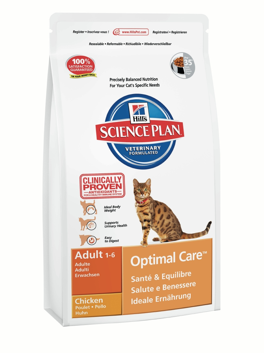 фото Корм сухой Hill's Science Plan Optimal Care для кошек от 1 до 6 лет, с курицей, 5 кг