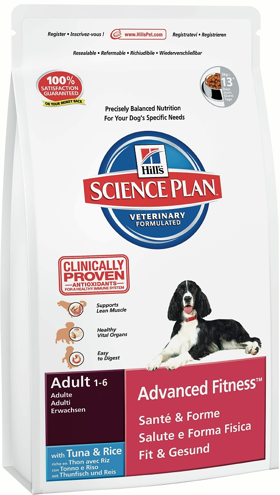 фото Корм сухой Hill's Science Plan Advanced Fitness для собак мелких и средних пород от 1 до 7 лет, с тунцом и рисом, 3 кг