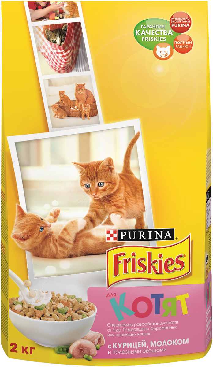 фото Корм сухой для котят Friskies "Junoir", с курицей, морковью и молоком, 2 кг