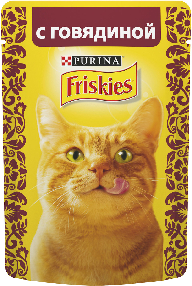 фото Консервы для кошек "Friskies", с говядиной, 85 г