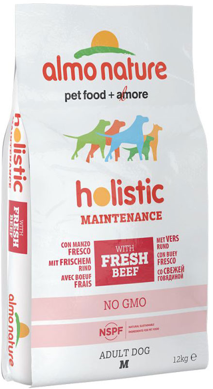 фото Корм сухой Almo Nature "Holistic" для взрослых собак средних пород, с говядиной и коричневым рисом, 12 кг