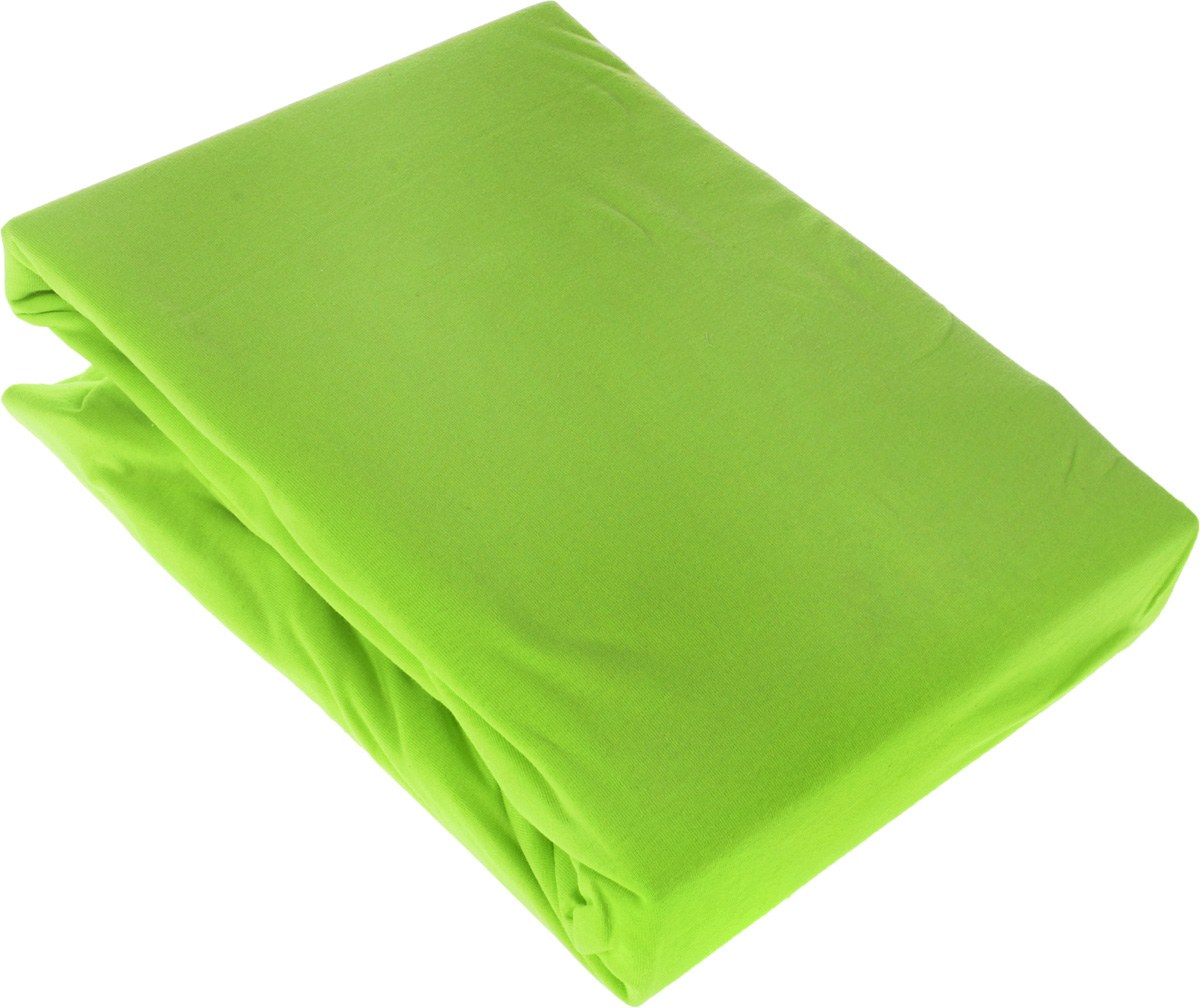 фото Простыня OL-Tex "Джерси", на резинке, цвет: светло-зеленый, 180 см х 200 см х 20 см