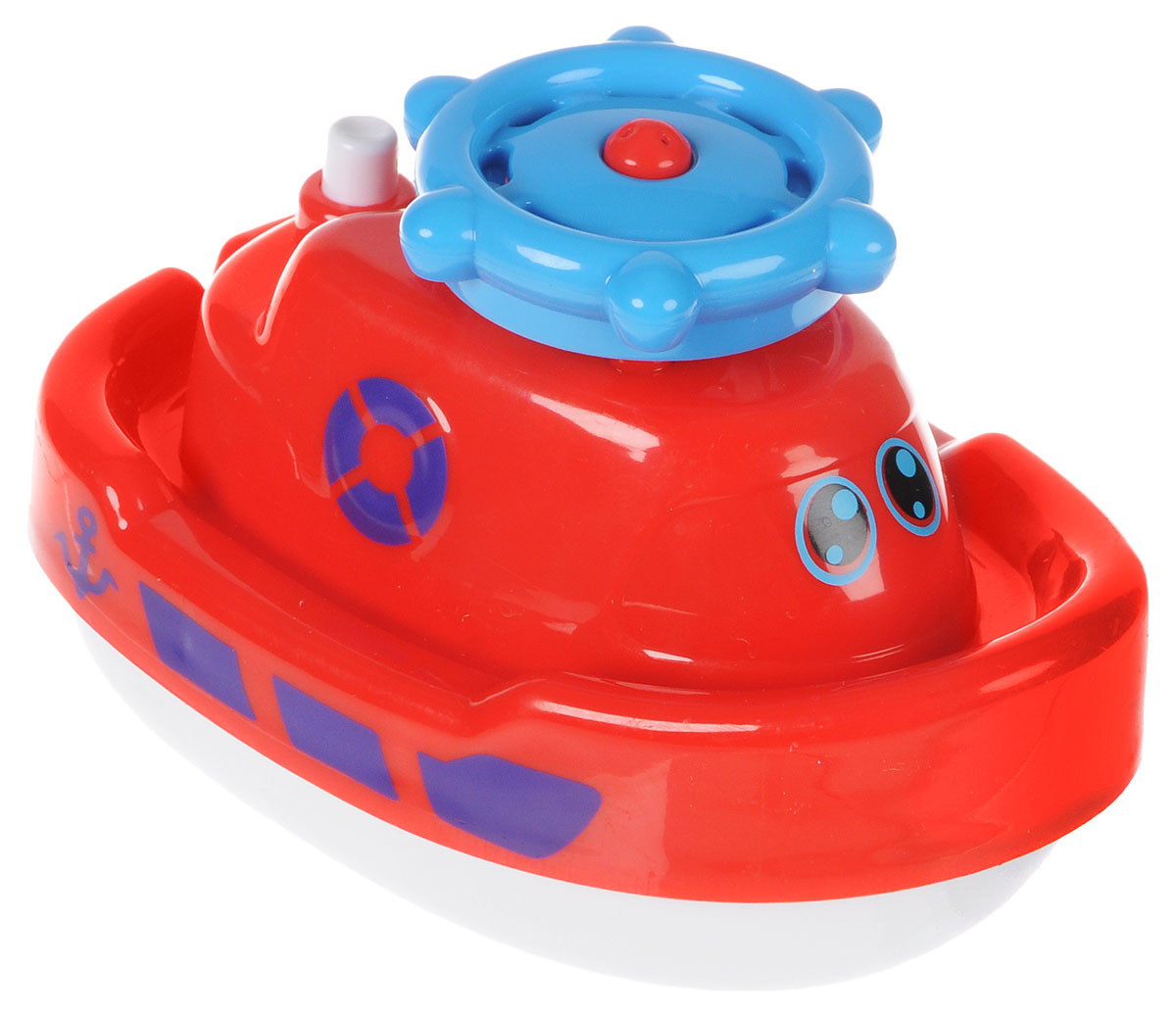 ABtoys Игрушка для ванной Кораблик-фонтан цвет красный
