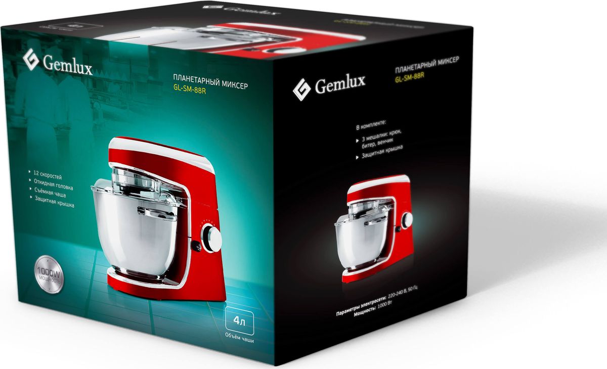 фото Миксер Gemlux GL-SM-88R, Red планетарный