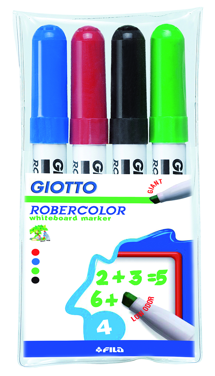 Giotto Набор маркеров для белой доски Robecolor Whiteboard Giant 4 шт Giotto Набор маркеров для белой доски Robecolor Whiteboard Giant 4 шт