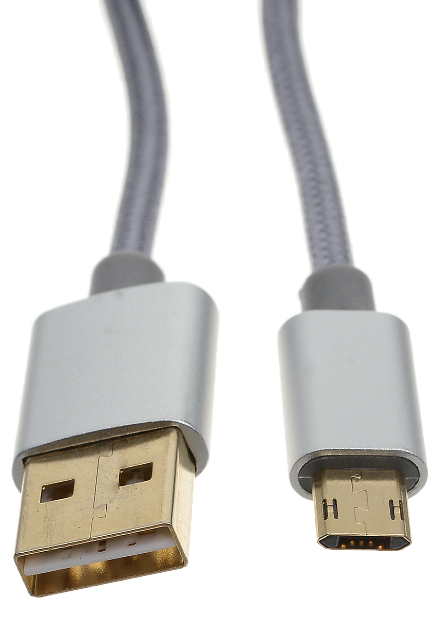 фото SAGO SG-REVMU-1M-SV, Gray кабель USB-MicroUSB (1 м)