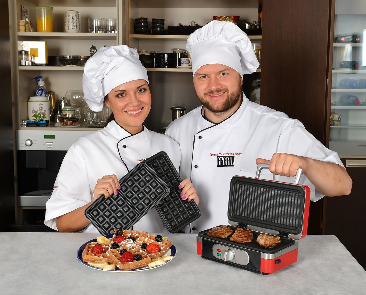 фото Вафельница GFgril GF-040 Waffle-Grill-Toast, Red 3 в 1