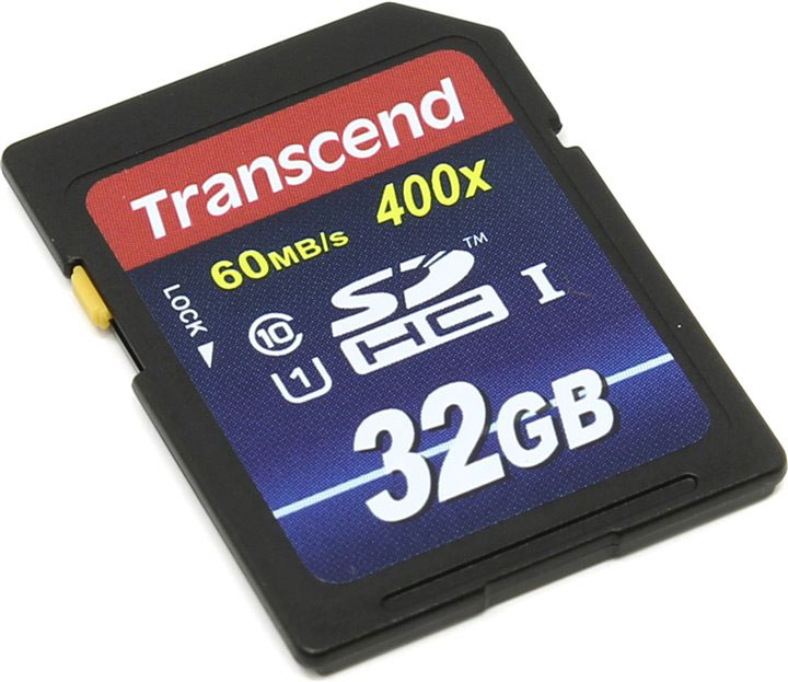 фото Transcend SDHC Class 10 UHS-I 400x 32GB карта памяти (TS32GSDU1)