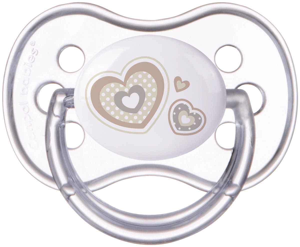 Canpol Babies Пустышка силиконовая круглая Newborn Baby от 6 до 18 месяцев цвет белый