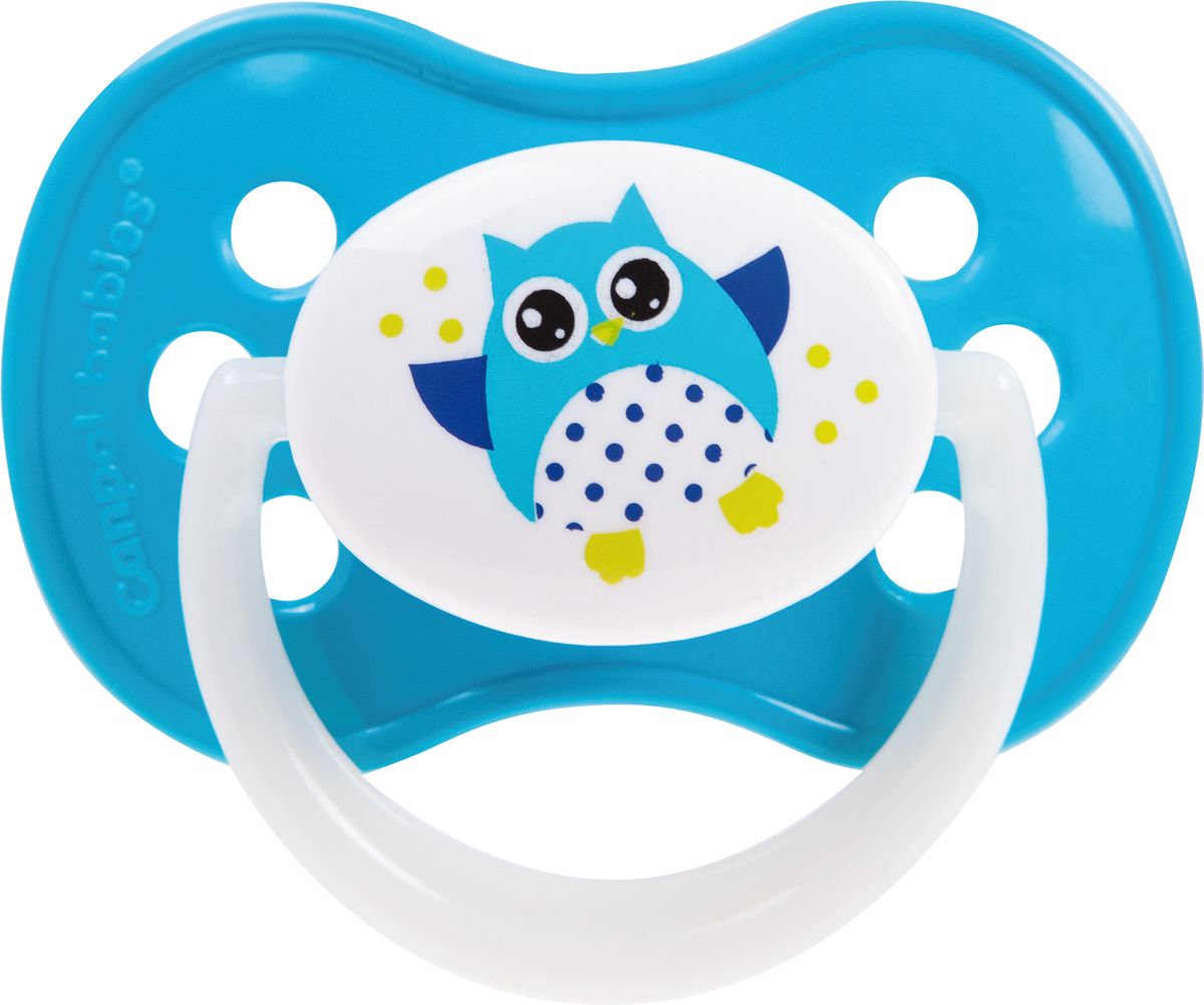 Canpol Babies Пустышка силиконовая симметричная Owl от 0 до 6 месяцев цвет голубой