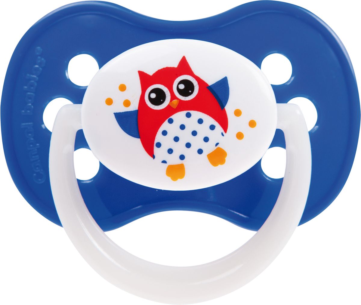 Canpol Babies Пустышка силиконовая симметричная Owl от 18 месяцев цвет синий