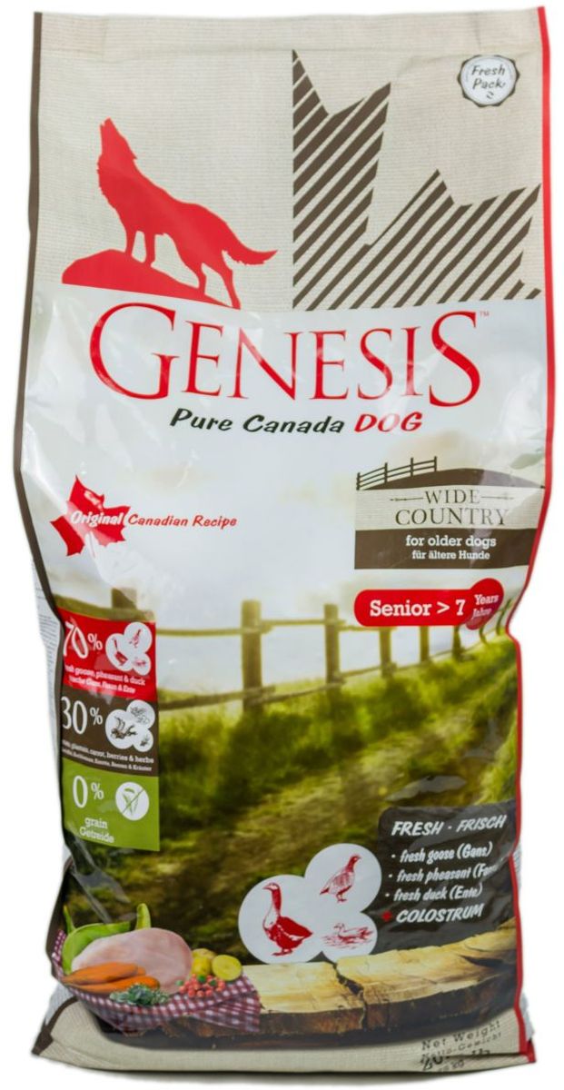 фото Корм сухой Genesis Pure Canada "Wide Country Senior", для пожилых собак, с мясом гуся, фазана, утки и курицы, 11,79 кг