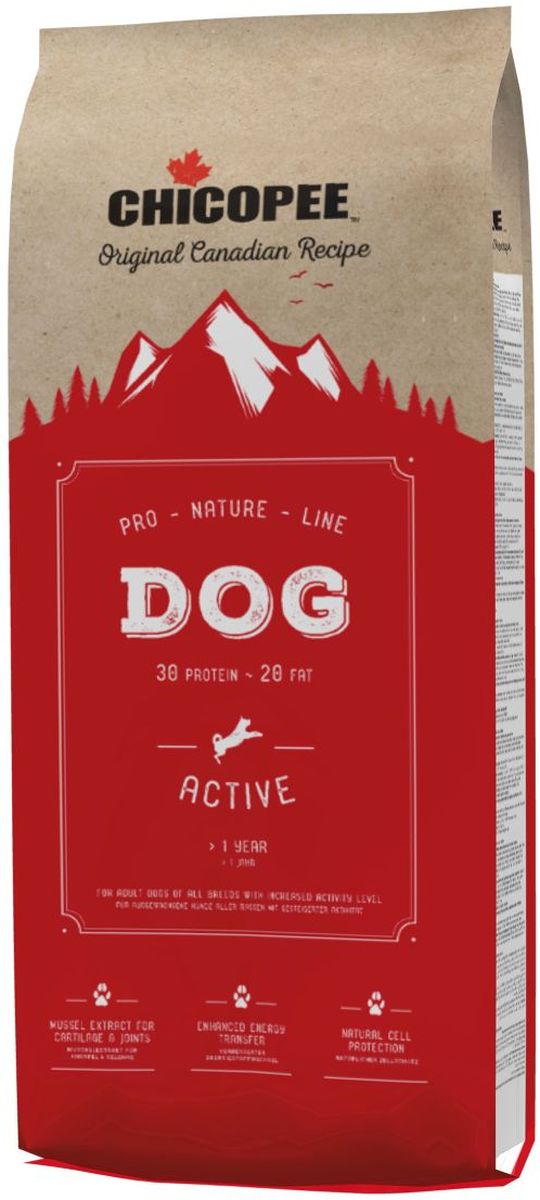 фото Корм сухой Chicopee "Pro Nature" для взрослых активных собак, 20 кг