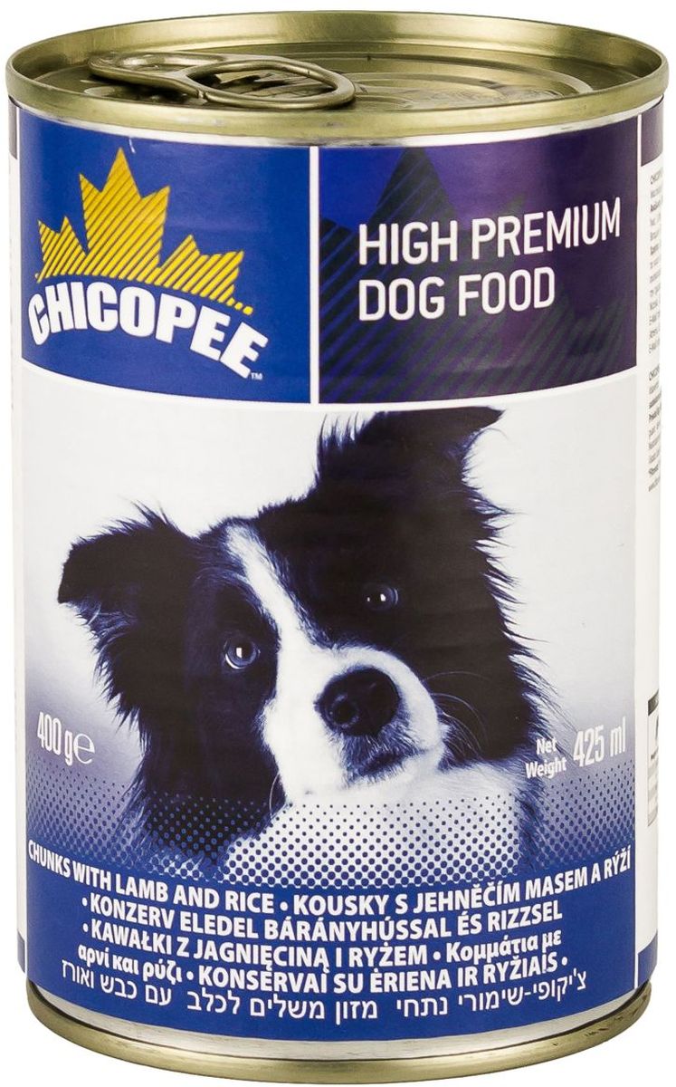 фото Консервы Chicopee "Dog Lamb & Rice", для собак, с кусочками ягненка и рисом в соусе, 400 г