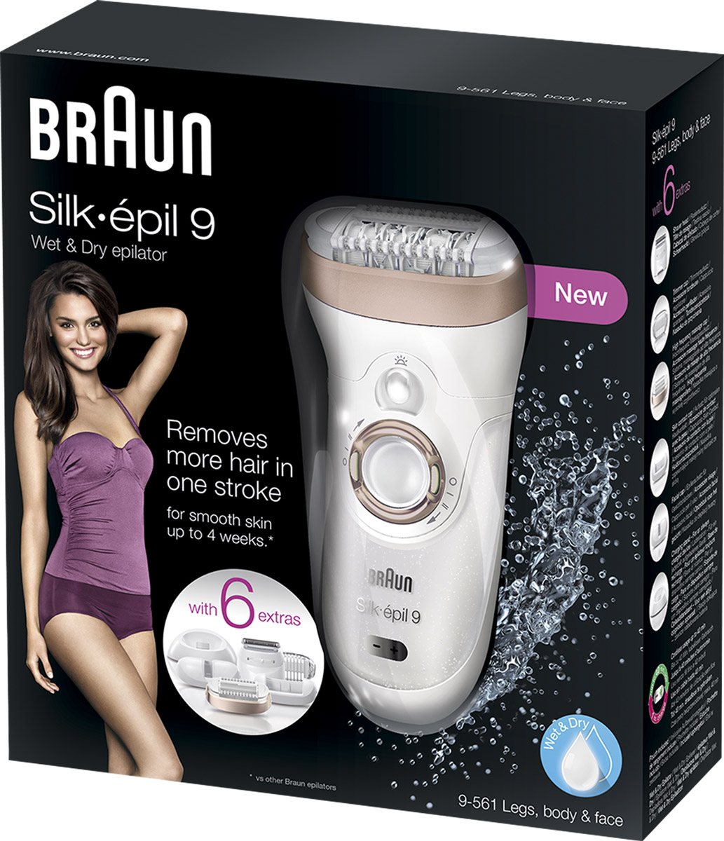 фото Эпилятор Эпилятор Braun Silk-epil 9 9-561 Wet & Dry с 6 насадками