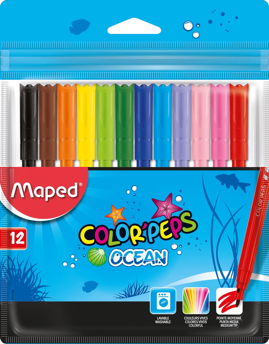 Maped Набор фломастеров Colorpeps Ocean 12 цветов