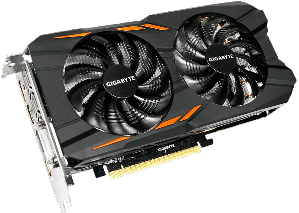 фото Видеокарта nVidia GeForce GTX1050 Gigabyte WindForce 2X PCI-E 2048Mb, GV-N1050WF2-2GD