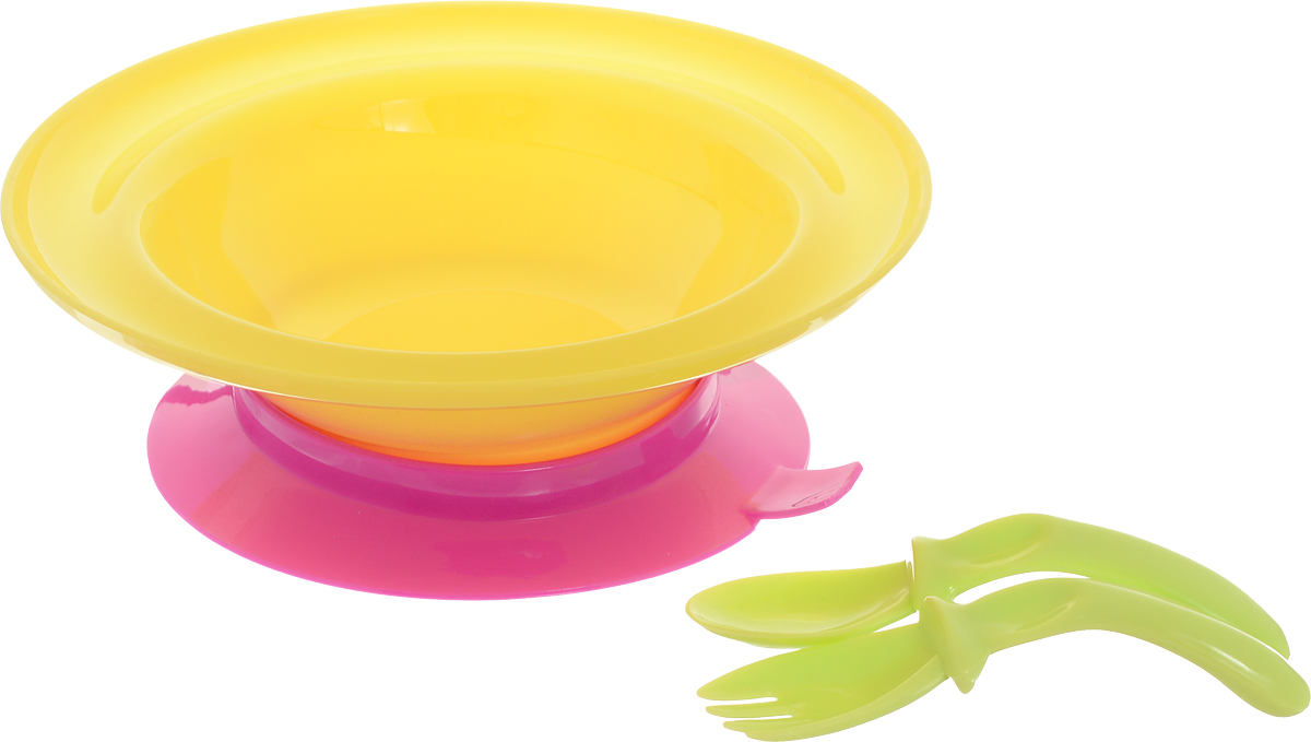 фото Lubby Набор посуды для кормления 3 предмета цвет желтый
