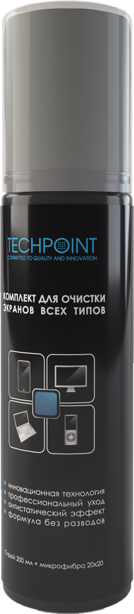 фото Набор для очистки всех типов экранов Techpoint "Screen Cleaning Kit", 2 предмета