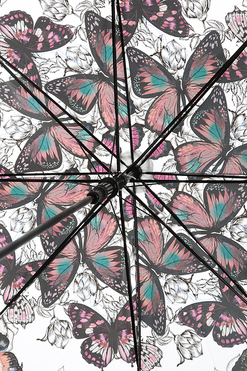 фото Зонт женский Эврика "Бабочки", цвет: вишневый, серый. 97850