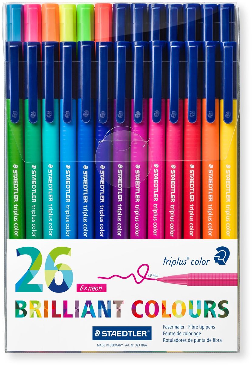 Staedtler Набор фломастеров Triplus 323 Яркие цвета 26 цветов Staedtler Набор фломастеров Triplus 323 Яркие цвета 26 цветов