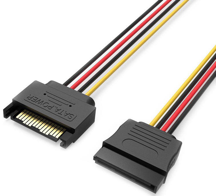 фото Vention SATA 15pin M/SATA 15pin F, Black кабель питания (0.3 м)