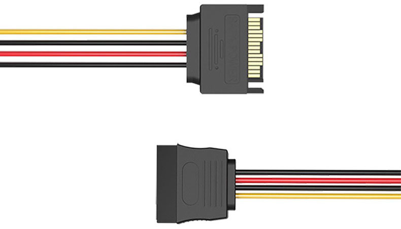 фото Vention SATA 15pin M/SATA 15pin F, Black кабель питания (0.3 м)