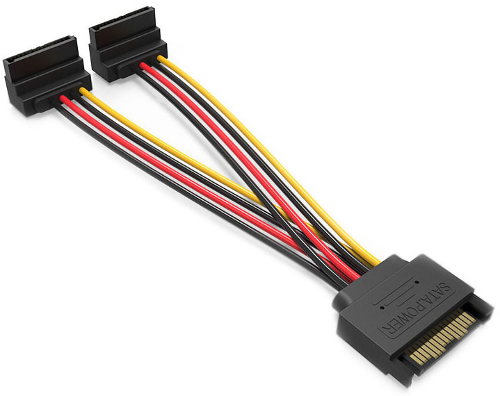 фото Vention SATA 15pin M/SATA 15pin F, Black кабель-разветвитель (0.15 м)