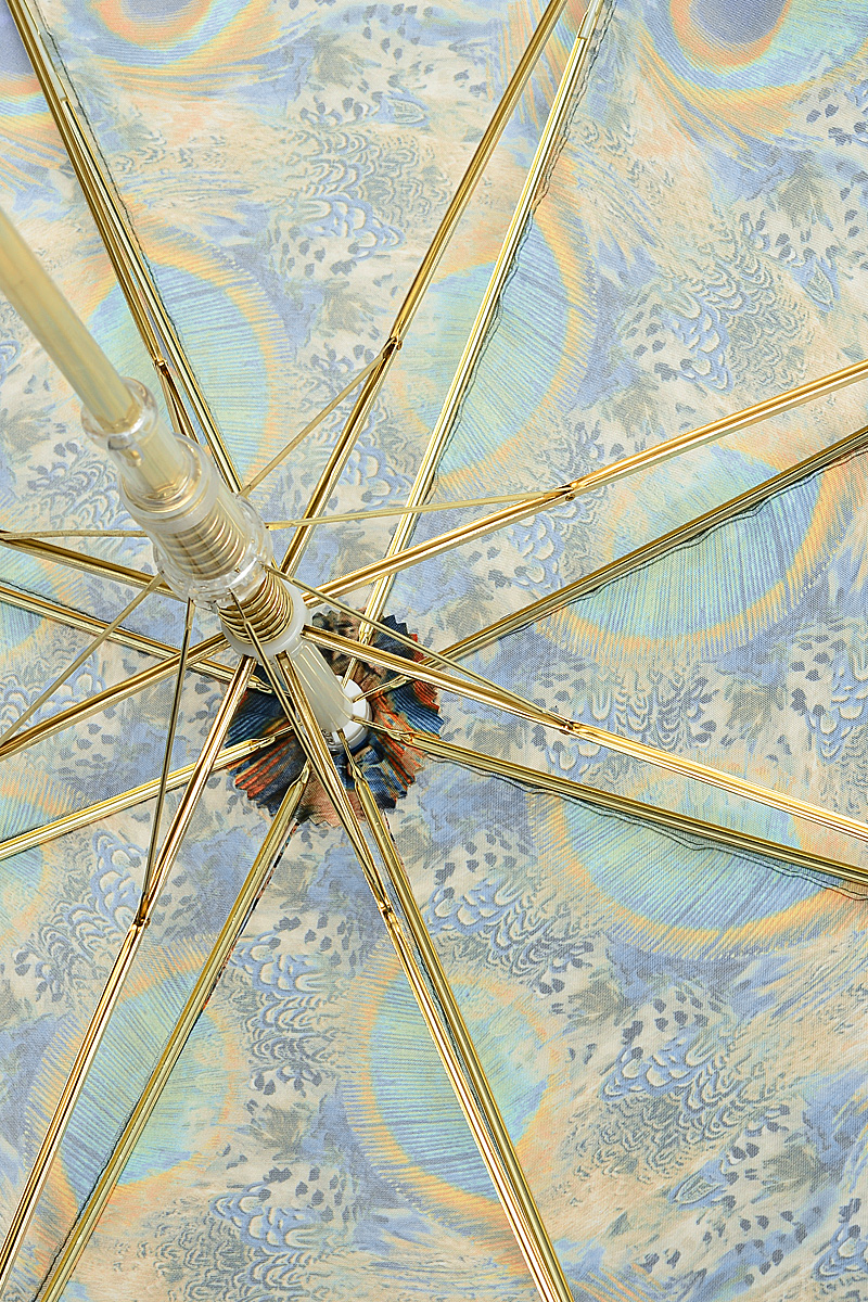 фото Зонт-трость женский Stilla, цвет: песочный, бирюзовый. 726/1 auto