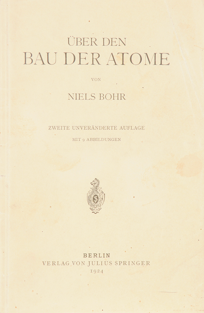 фото Uber den Bau der Atome Verlag von julius springer