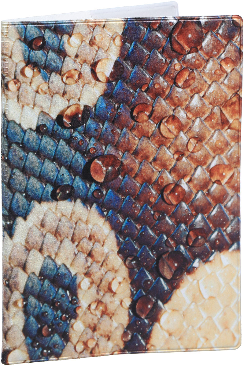 фото Обложка для паспорта Kawaii Factory "Snakeskin", цвет: оранжевый, бирюзовый. KW064-000041