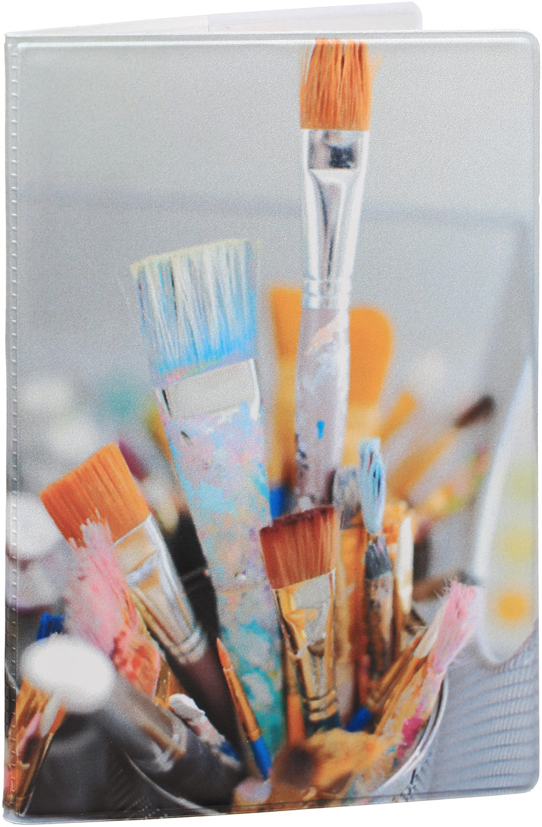 фото Обложка для паспорта Kawaii Factory "Art brushes", цвет: белый, мультиколор. KW064-000029