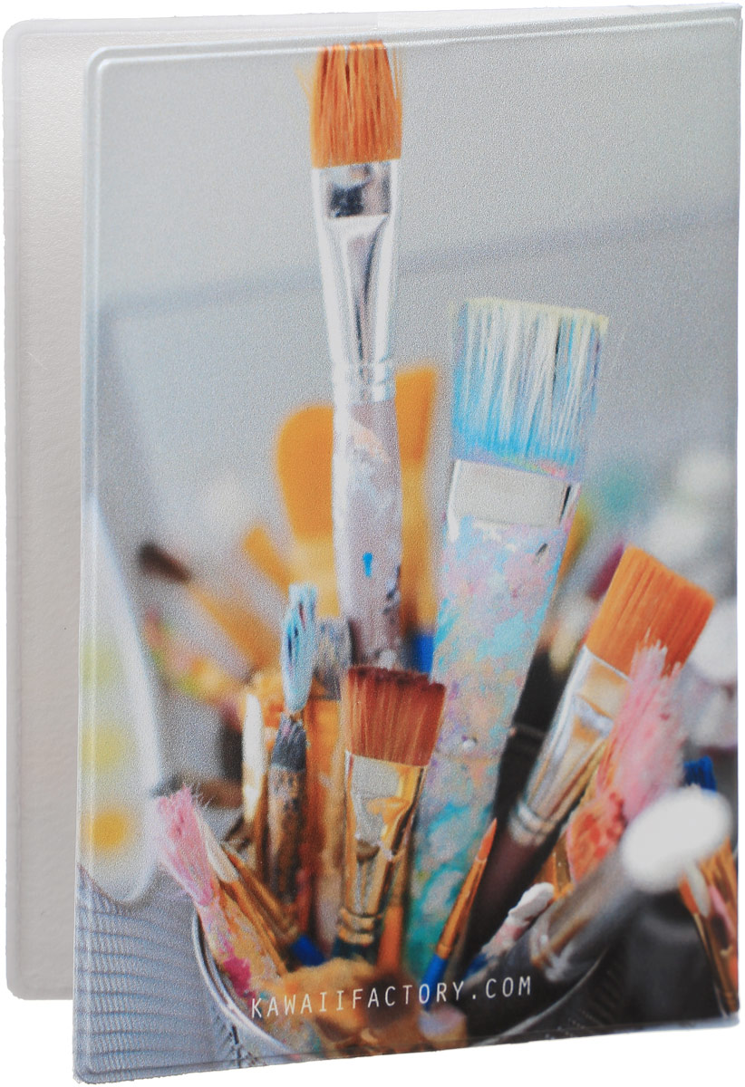 фото Обложка для паспорта Kawaii Factory "Art brushes", цвет: белый, мультиколор. KW064-000029