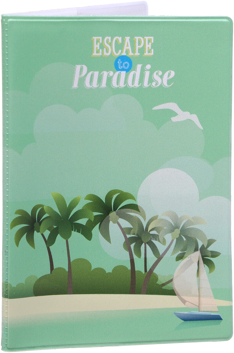 фото Обложка для паспорта Kawaii Factory "Escape to Paradise", цвет: зеленый. KW064-000070