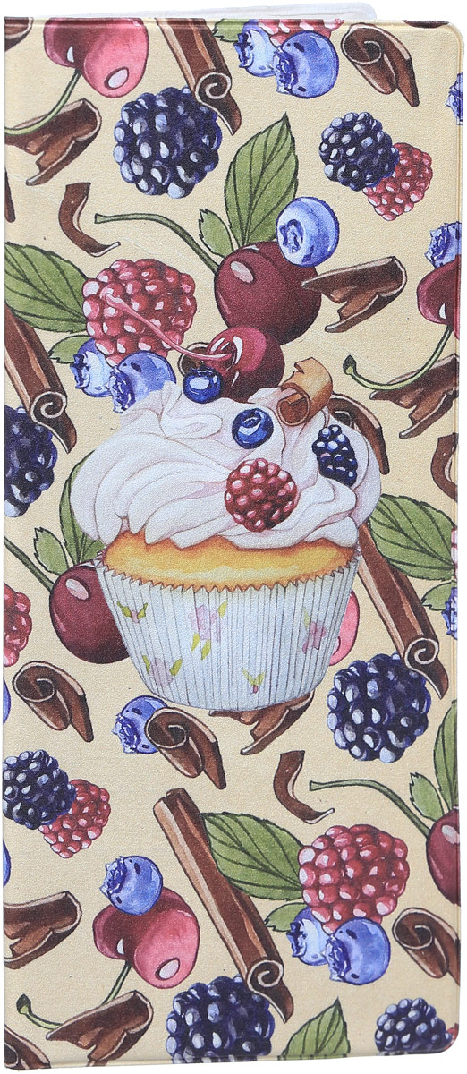 фото Обложка для документов женская Kawaii Factory "Cupcake", цвет: бежевый. KW066-000006