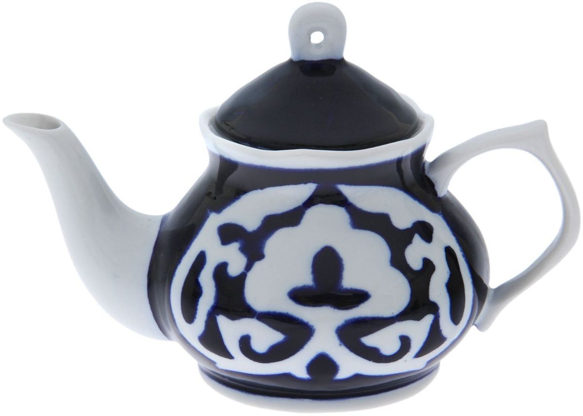 фото Чайник заварочный Turon Porcelain "Пахта", цвет: синий, белый, 800 мл