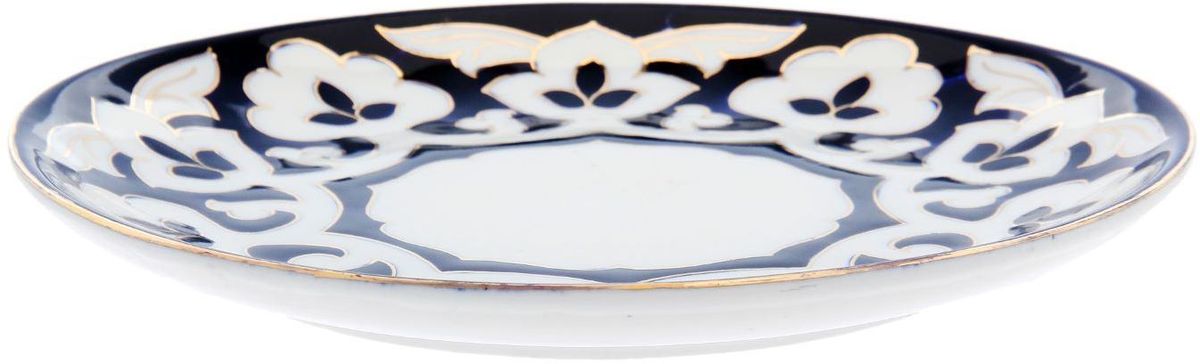 фото Тарелка Turon Porcelain "Пахта", цвет: белый, синий, золотистый, диаметр 22,5 см