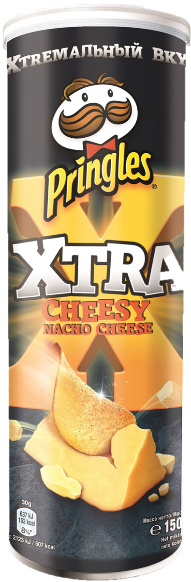 Pringles Xtra картофельные чипсы "Cырные начос", 150 г — купить в ...
