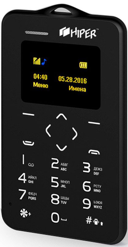 Мобильный телефон HIPER sPhone Card, черный