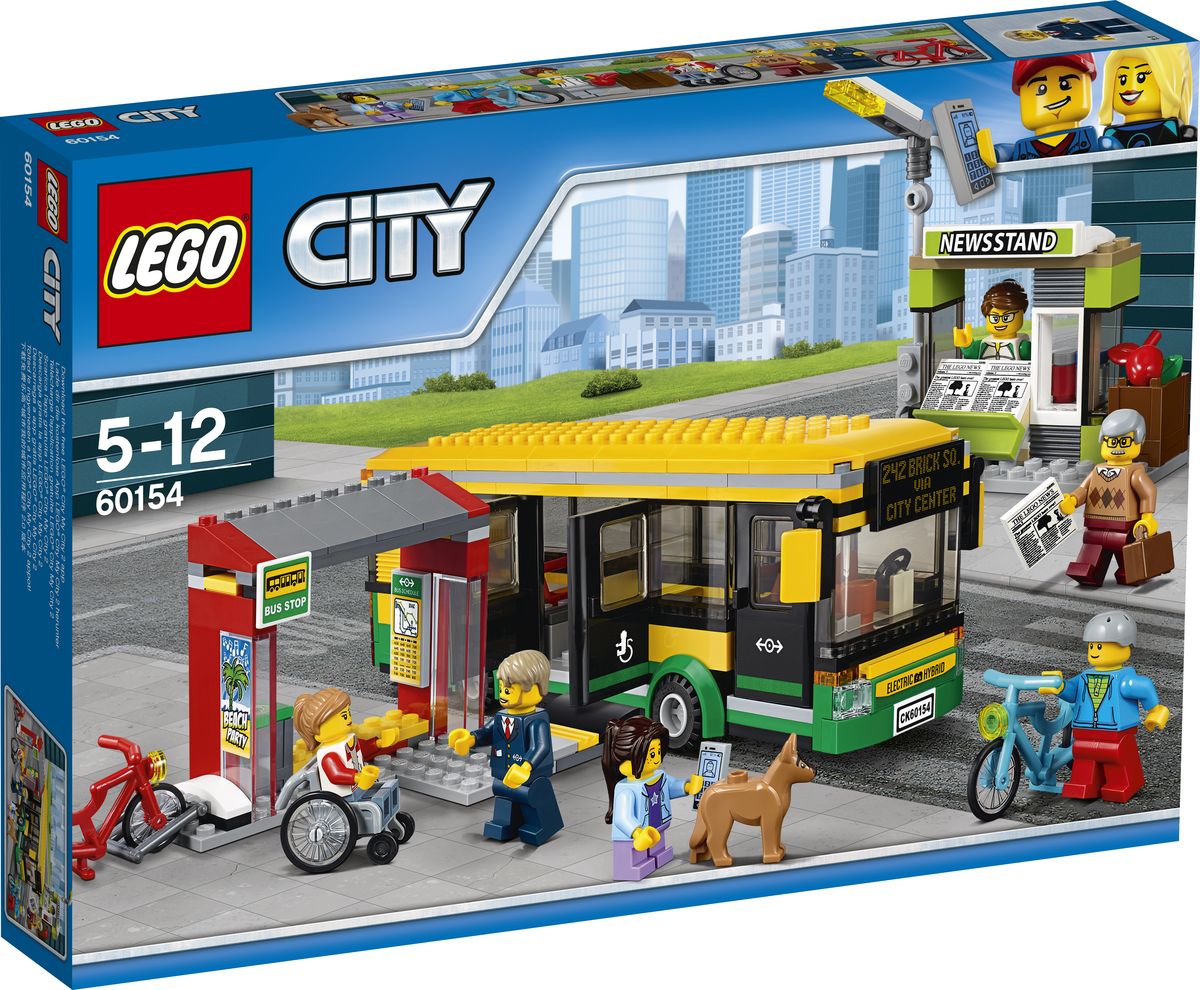 LEGO City Town 60154 Автобусная остановка Конструктор - характеристики, фот...