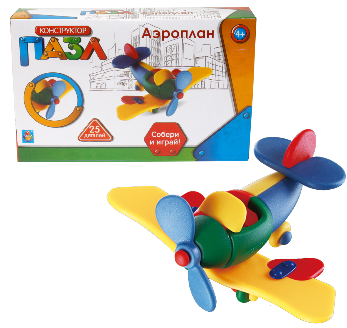 все цены на 1TOY Конструктор-пазл Аэроплан онлайн
