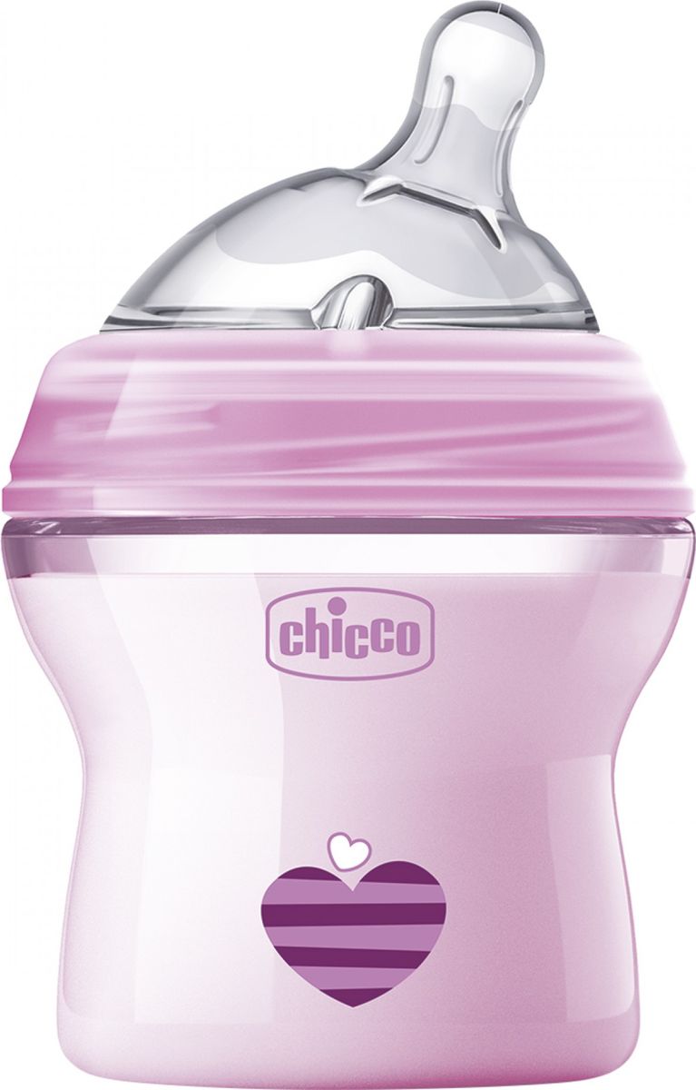 фото Chicco Бутылочка для кормления с силиконовой соской Natural Feeling от 0 месяцев 150 мл цвет розовый